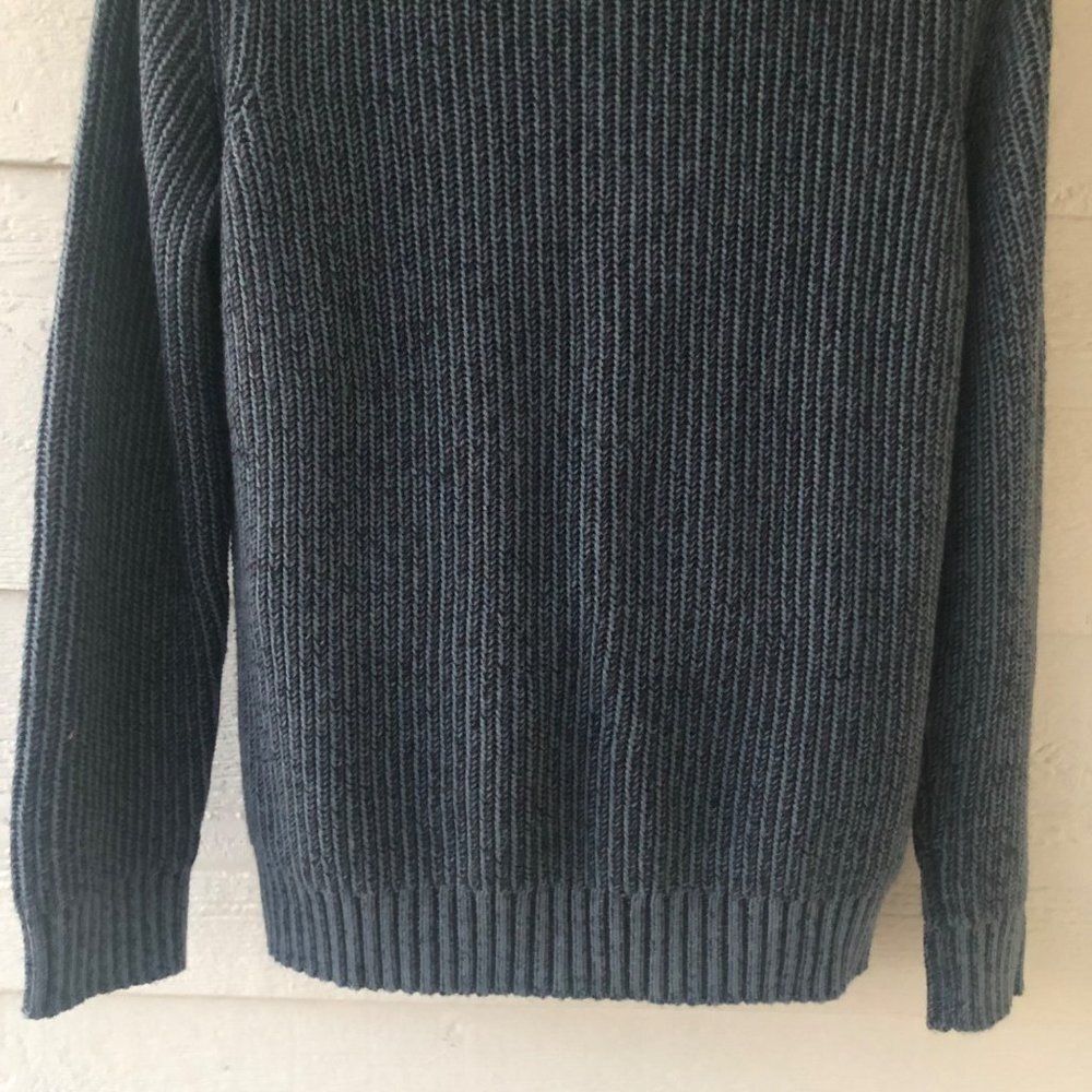 Bass Size L/G Men's Long Sleeve 1/4 Zip Heather Blue Sweater - Picture 14 of 14